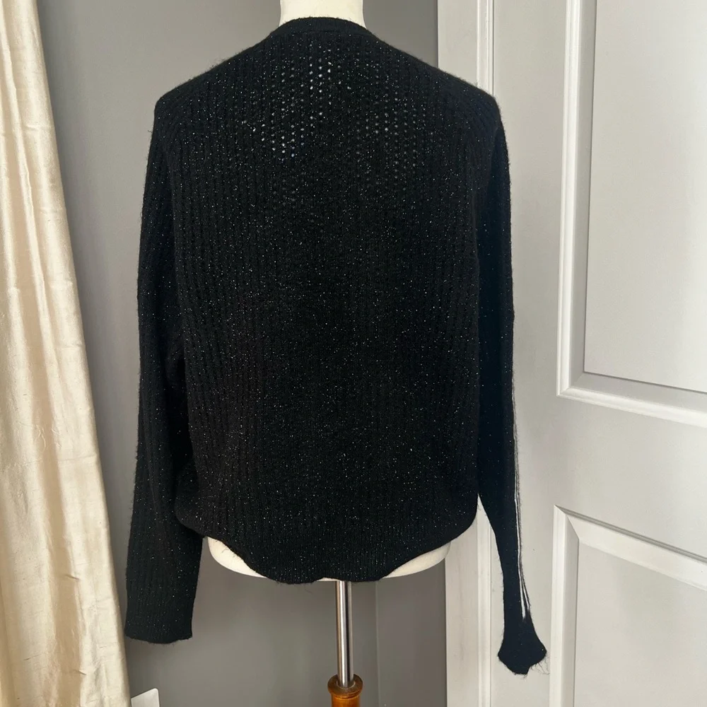 Adidas Originals Lurex Sparkle knit Sweater Sweatshirt with Logo NWT Size L - Picture 6 of 9